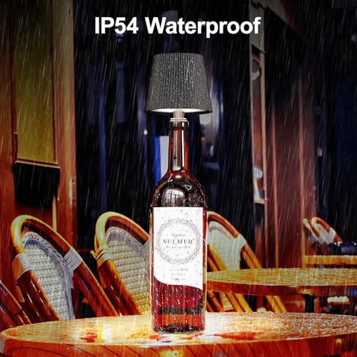 nulmvic Wireless Bottle Lamp, LED Wine Bottle Lamp with Stopper, 2026 New 3 Color Rechargeable Wine Bottle Lights for Home Bars Restaurants - Black by nulmvic - Image 5