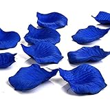 4. Cestini per matrimonio N-K PULABO - 1000 petali di rosa artificiali per matrimonio, petali di rosa blu, per decorazione per casa, soggiorno, feste, colore: blu scuro