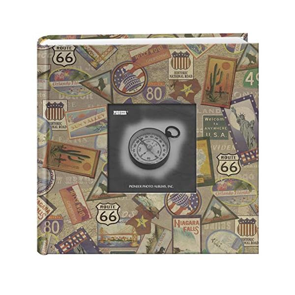 Pioneer Photo Albums DA-200MAP/TS Fotoalbum mit 200 Taschen und bedrucktem Reisemotiv