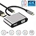 Produktbild USB C auf HDMI VGA Adapter, Weton 4 in 1 Typ C zu HDMI VGA Buchse Hub mit USB 3.0 Multiport Konverter 4K 30HZ für MacBook Pro/Air, iMac, Huawei Mate, Samsung Galaxy/Note, Laptop