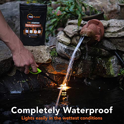 Fireflame Quick Instant Fire Starter - 100% Waterproof All-Purpose Indoor & Outdoor Firestarter, For Charcoal Starter, Campfire, Fireplace, Firepit, Smoker - Odorless And Non-Toxic - 20 Pouches In Bag #TOP3