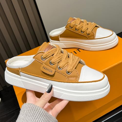 Backless Sneakers for Women Slip On Sneakers Flat Mule Shoes Clog Sneakers2