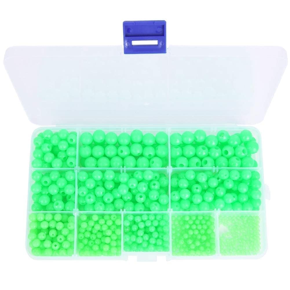 820 PCS Angelköder Kit Space Beans, Multi Modelle rutschfeste Leuchtfischkügelchen Köder Tackle Tools für Salzwasser Süßwasser