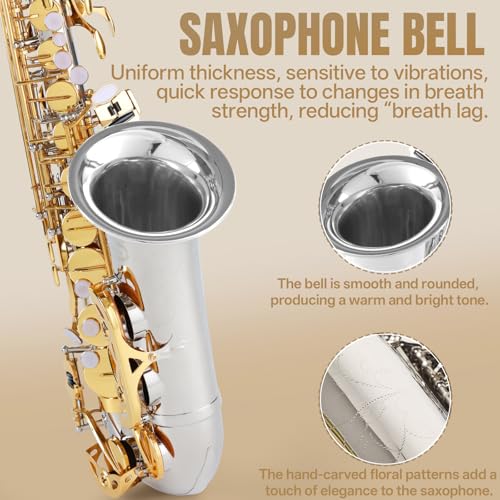 image for Kmise E Flat Alto Saxophone, Lightweight Saxophones for Students Begin