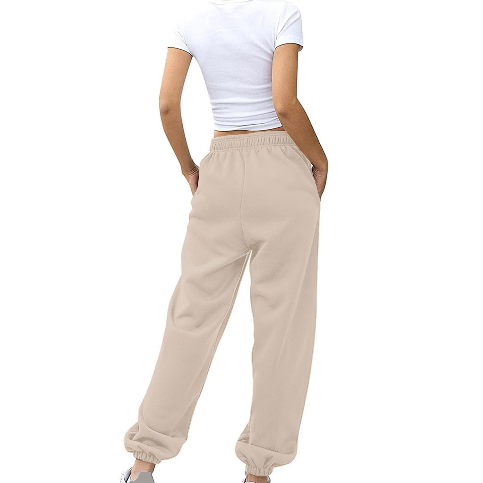 Pantalon de survêtement 2026 pour femme, pantalon de jogging taille haute avec poches