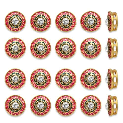 Image of Satra Traders Meenakari Beads for Jewelry Making,DIY Crafts | Size : 12mm | Qty : 12pcs | MKB74 | Pink