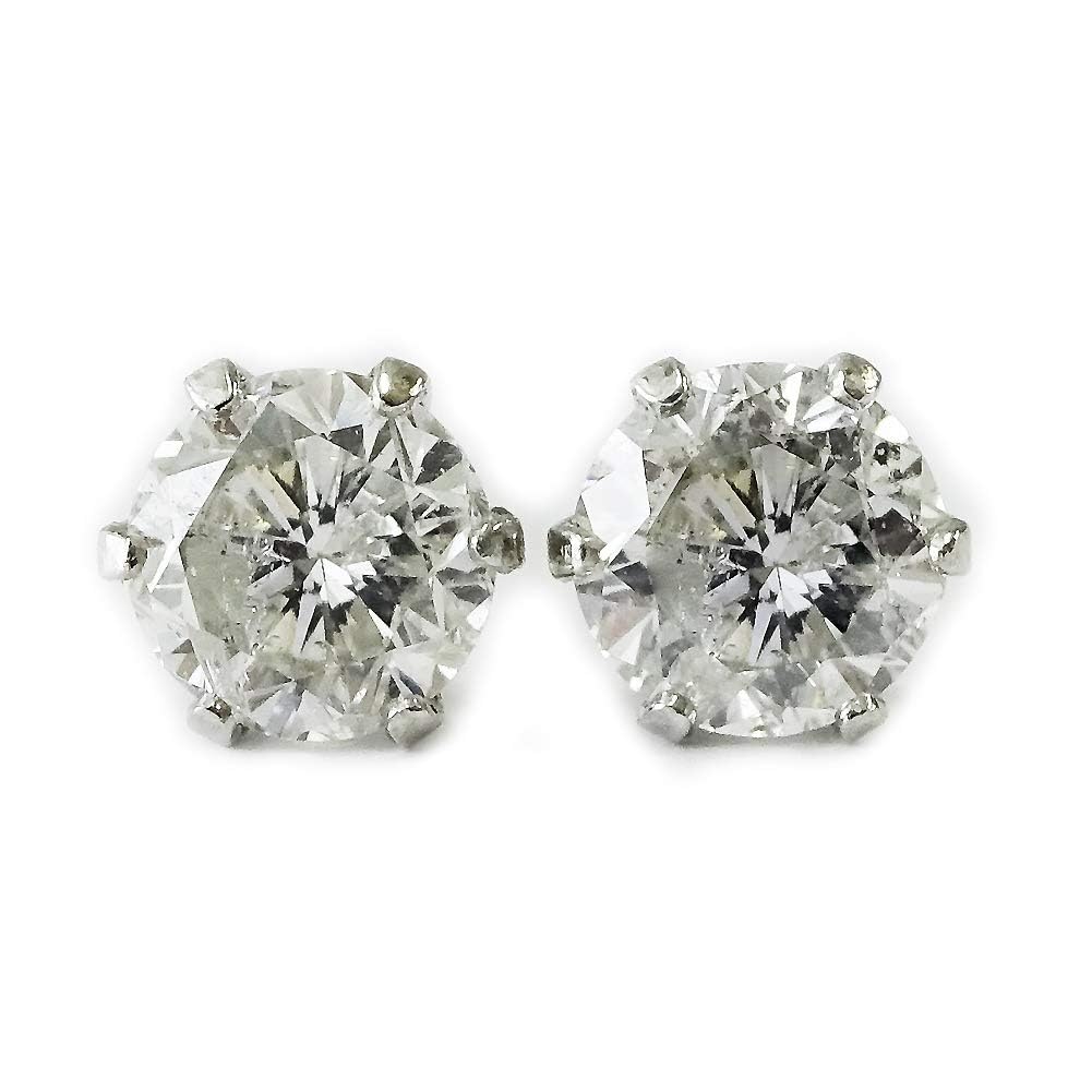 プラチナ900 天然ダイヤモンド　0,15ct ピアス Amazon | ダイヤモンドピアス プラチナ900 スタッド6本爪