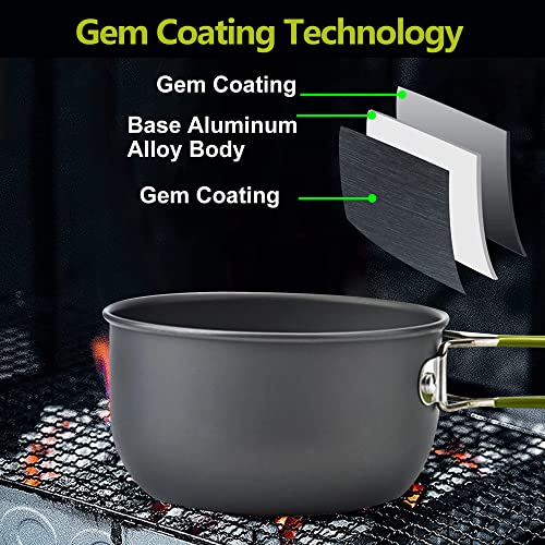 Aigear Camping Cooking Set Cookware Mess Kit With Storage Bag Pot Pan And Teapot Set Camping Accessories For Outdoor Camping Hiking Picnic Portable And Lightweight Aluminum Color Green (Cc0112Gn) #TOP3