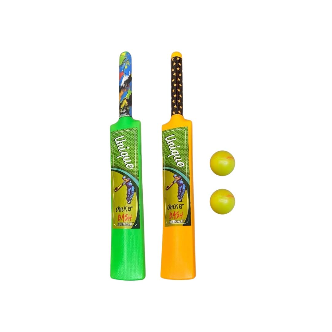 Vidhyapati 2 Bat-Ball Cricket Kit Combo for Kids | Cricket Kit for Kids | Boys & Girls Plastic Material | Colour - Green & Yellow Combo | (Pack of 2 Bats) | Age 3+-image-31