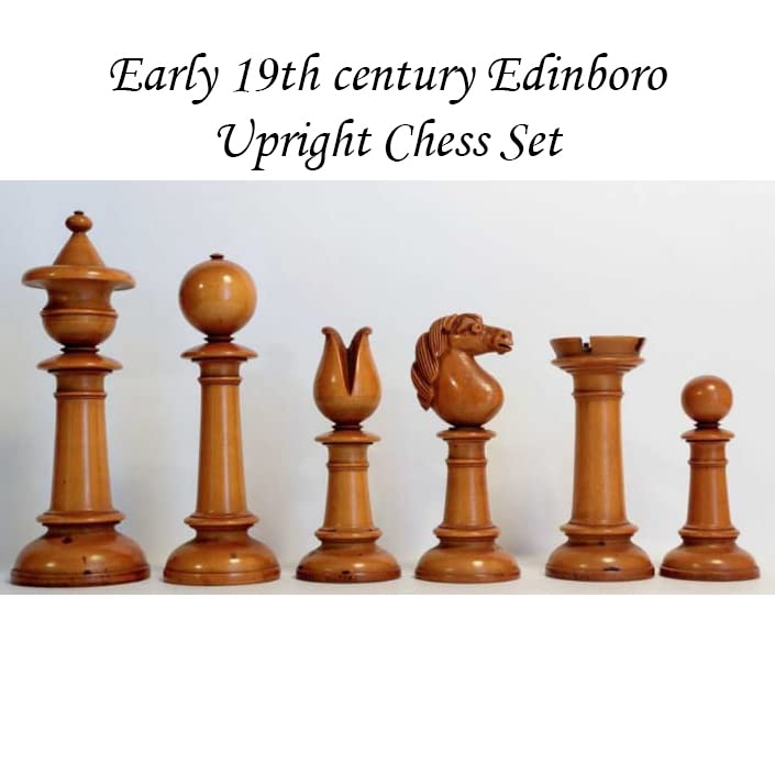 Jeu d'échecs verticaux en bois d'ébène de 10,2 cm d'Édimbourg Nord