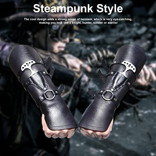 manopla medieval, braçadeira couro Steampunk braçadeira aperto ajustável Equipamento proteção para c
