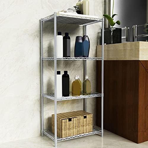 Trintion 4-Shelf Storage Rack 120x56x35cm Heavy Duty Metal Storage Shelf Multipurpose Modern Shelving Unit for Laundry Bathroom Kitchen Office Garage Pantry