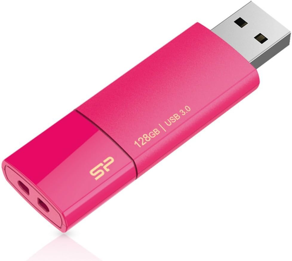SP Silicon Power SP128GBUF3B05V1H 128GB USB 3.0 Slide Type Blaze B05 Pink