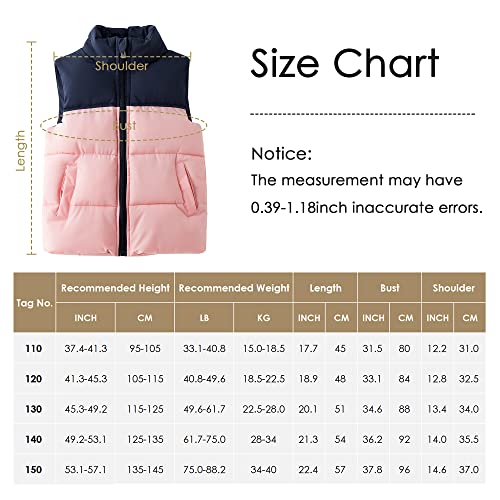 Aieoe Girls Boys Basic Sleeveless Zipper Vest Casual Soild Tank Tops With Pocket Outerwear Coat Jacket Pink 8-10 Years #TOP4