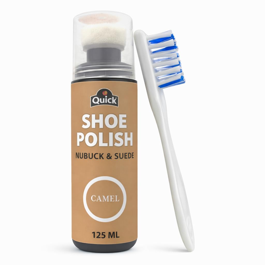 Quick Nubuck and Suede Shoe Polish | Color - Camel | Pack 125 ML | Nubuck and Suede Renovator