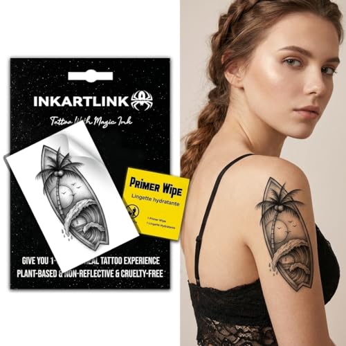 INKARTLINK Temporary Tattoos for Adult, Surfboard Fake