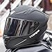 VCOROS Full Face Motorcycle Helmet for Unisex-Adults DOT Approved WS-609 Motorbike Street Bike Racing Helmets with Visor (Matte Black-B, Medium)