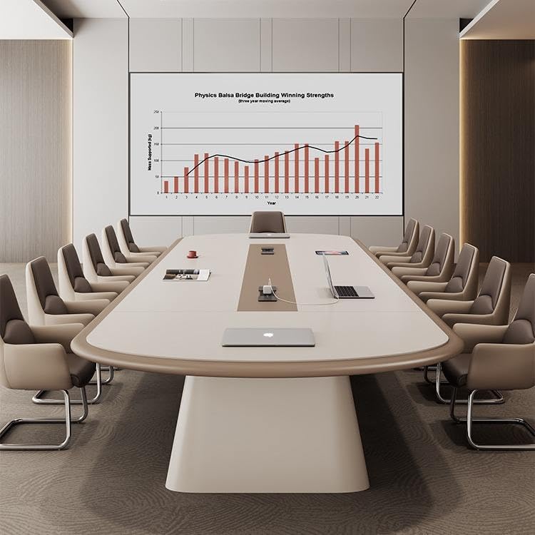 Image of Conference Table for Office Meeting Room, Modern Boardroom Table, Collaborative Workspace Furniture for Corporate Offices (MCT-064 MDFL L8W4)