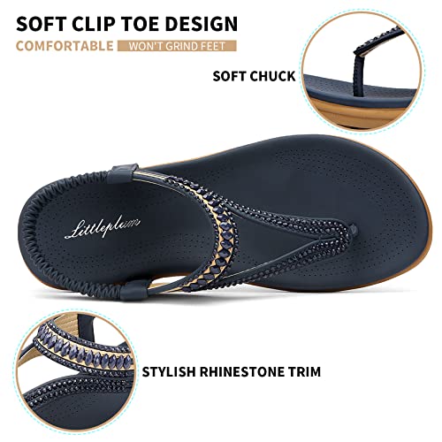 Image of Littleplum Womens Sandals Comfort Arch Support Sandals Summer Walking Shoes Casual Ankle Elastic Flip Flops Shoes