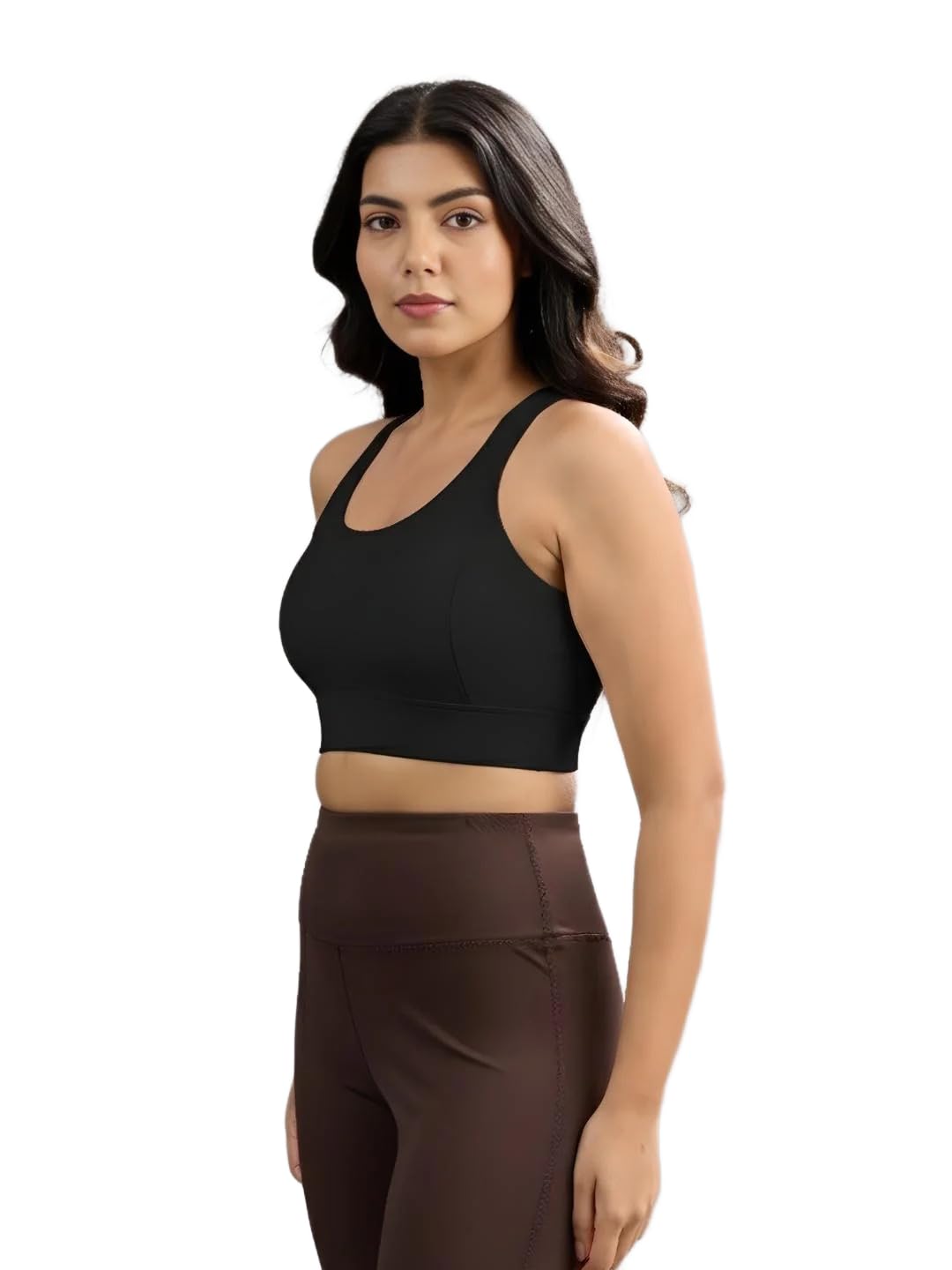 sabi Aura Y-Back High Impact Sports Bra for Women, Adjustable Hook Closure Running Bra with Laser Cut Ventilation, Moisture Wicking Padded Gym Crop Top-picture-15
