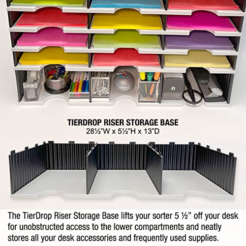 Desktop Organizer 9 Letter Tray Sorter Plus Riser Storage Base & 3 Storage Drawers - Tierdrop Plus Stores All Of Your Documents & Supplies In Clear View & Within Arm's Reach Using Minimal Desk Space #TOP3