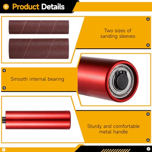 image for Tideme Portable Spindle Sander Drum Set, Hand-Held Rubber Sanding Drum