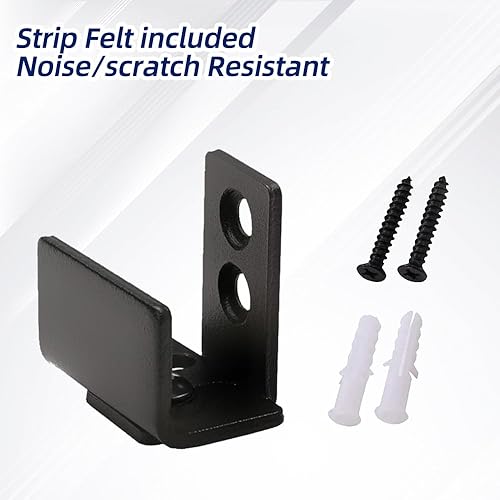 Miniatura 2 de Yahpetes 1 guía de piso para puerta corrediza, guía de piso de puerta de granero de doble rueda, rodillo ajustable montado en la pared, guía de piso