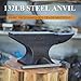 Easmvetaln Cast Steel Anvil,132 Lbs(60kg) Single Horn Anvil,High Hardness Round Horn Anvil Blacksmith with Large Countertop and Stable Base,Metalsmith Tool for Bending and Shaping,Black