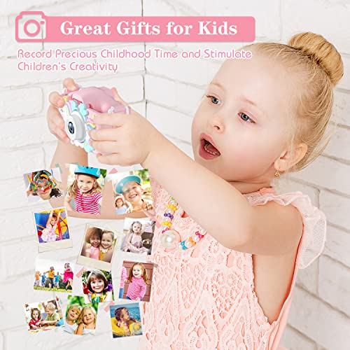 Anesky Kids Camera, Toy Camera For 3 4 5 6 7 8 9 10 11 12 Year Old Girls/Boys, Kids Digital Camera For Toddler With Video, Best Birthday Festival Gifts Selfie Camera For Kids With 32Gb Card - Pink #TOP1