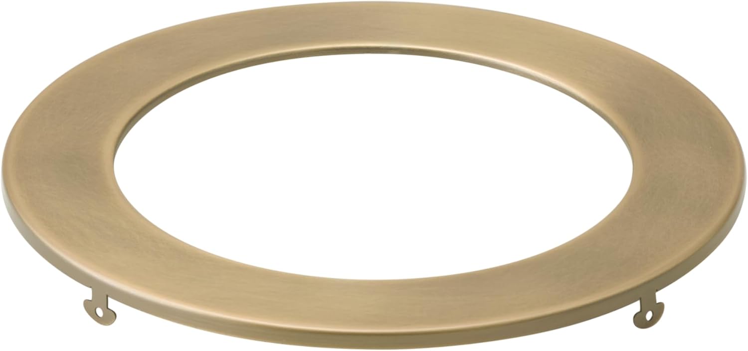 Kichler Direct-to-Ceiling Decorative Trim in Natural Brass, For Use with Kichler 6" Round Slim Fixtures, 1 Count, (7" W x .5" H), ‎DLTSL06RNBR