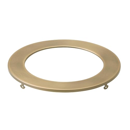 Kichler 6" Indoor Downlight Trim Ring, Natural Brass | Decorative trim ring for Kichler 6" Round Slim fixtures with Natural Brass finish, DLTSL06RNBR