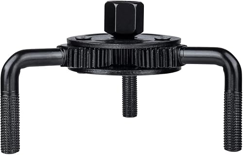 Mesee Llave de filtro de aceite redonda de 3 mandíbulas, herramienta de extracción de filtros de aceite de dos vías ajustable universal para