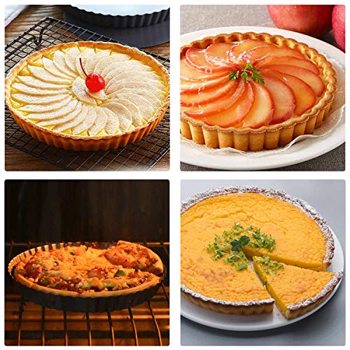 Beasea Tart Pan 10 Inch With Removable Bottom, Non Stick Quiche Pan Pie Shell Fluted Edge Tart Pan, Loose Base Carbon Steel Round Cooking Pan For Baking #TOP1