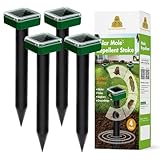 X-PEST 4 Pack Mole Repellent for Lawns Solar Powered Groundhog Spikes, Ultrasonic Mole Stakes for Yard, Waterproof Gopher Repellent to Get Rid of Gopher, Vole and Snake for Farm