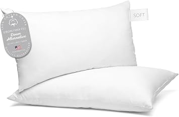 Digital Decor 100% Cotton Luxury Hotel Pillows Queen Size Set of 2, Cooling Down Alternative Bed Pillows for Sleeping, Hypoallergenic Soft Pillows for Side & Back Sleepers, Made in USA, 30" x 20"