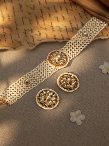 Image of Rubans Choker Necklace Set Traditional Stylish Jewellery Gift for Women & Girls