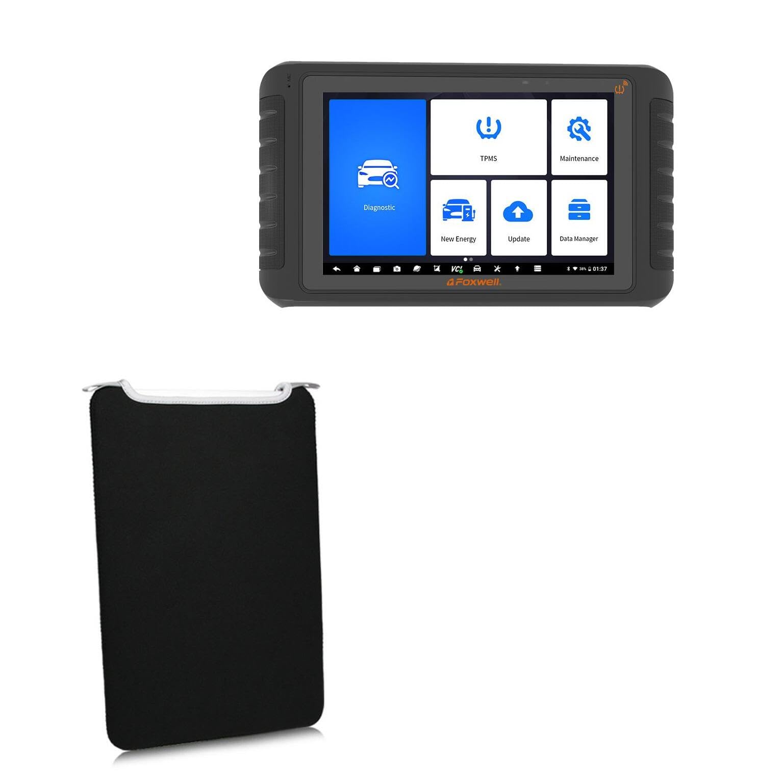 BoxWave Case Compatible with Foxwell i80TS - SlipSuit, Soft Slim Neoprene Pouch Protective Case Cover - Jet Black