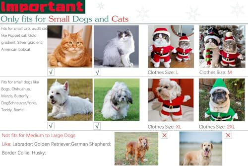NACOCO Pet Christmas Costumes Dog Suit with Cap Santa Claus Suit Dog Hoodies Cat Xmas Costumes (Red, XL)
