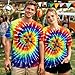 Tie Dye Shirts for Men Women, Short Sleeve Mens Tie Dye Shirts, Mens Women Rainbow Tie Dye T Shirts