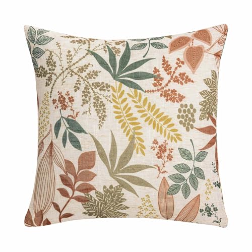 Douceur d'Intérieur, Coussin Déhoussable (45 x 45 cm) Hailey Orange, Polyester & Lin