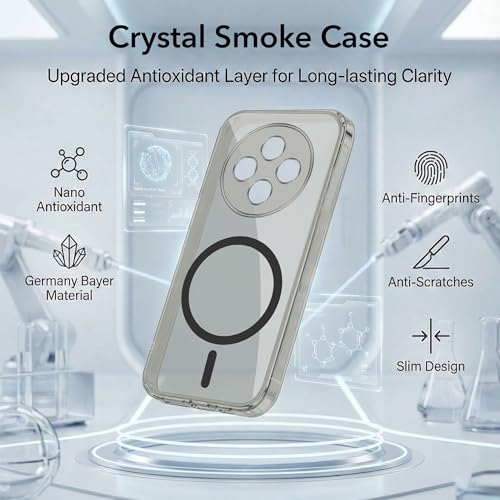 Image of Jkobi Lifetime Anti-Yellow MagSafe Compatible Clear Back Cover Case for Oppo F27 5G (Sleek Hard Crystal | Shockproof and Camera Protection)