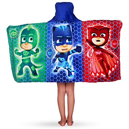 PJ Masks Bath/Pool/Beach Soft Cotton Terry Hooded Towel Wrap, 24" x 50", By Franco Kids