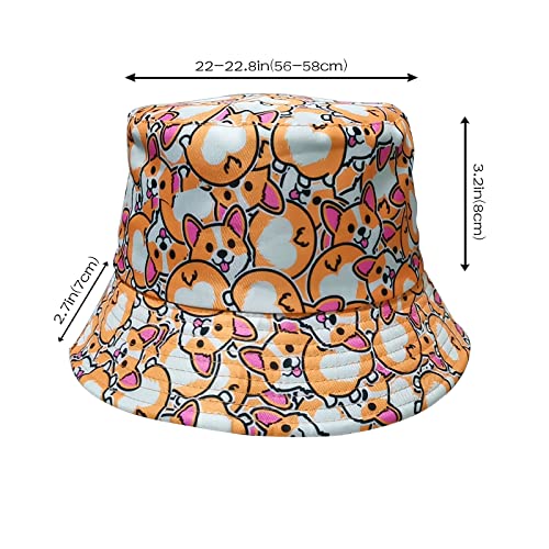 Corgi Love Gifts Travel Summer Womens Bucket Hats Packable Beach Sun Fisherman Hat For Teens Women And Men #TOP5
