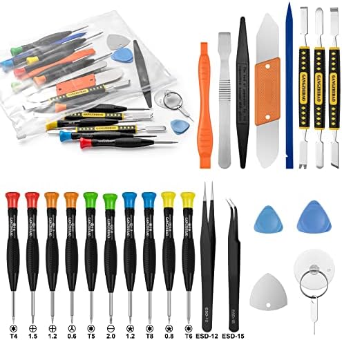 25pcs Electronics Repair Tool Kit, GangZhiBao Precision Screwdriver Set Magnetic for Fix Apple iPhone,Cell Phone,Smart Watch,Computer,PC,Tablet,iPad,Camera,Xbox,PS4 Pry Open Replace Screen Battery