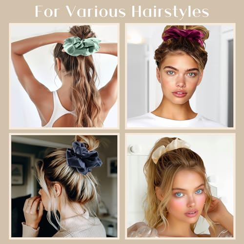 Lolalet Big Scrunchies for Women 5.9 Inch Large Satin Scrunchies, Jumbo Oversized Elastic Hair Ties - Image 3