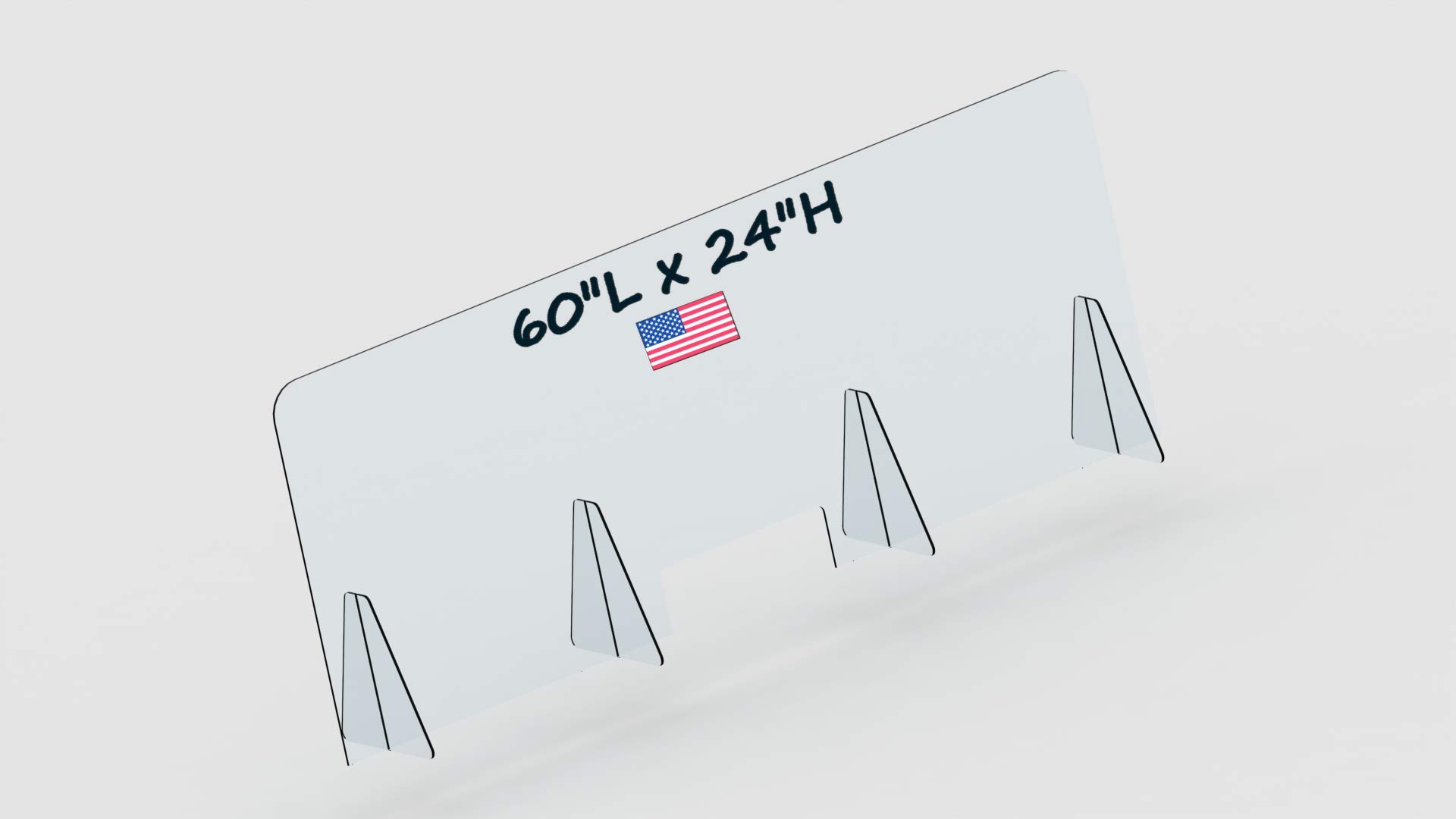 Buy 60" W x 24”H Plexiglass Sneeze Guard for Desk, Reception or