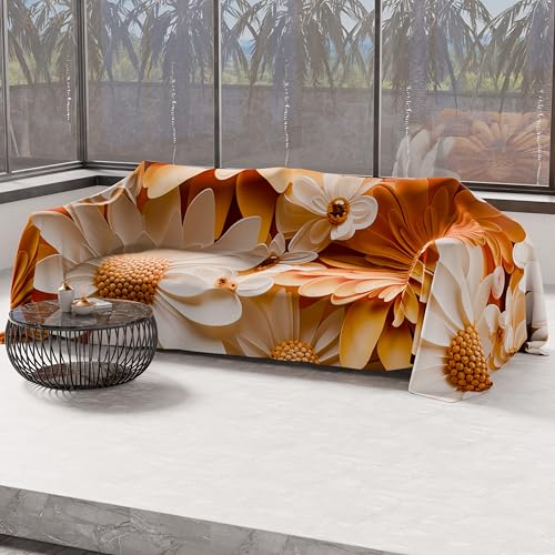 PETTI Artigiani Italiani - Telo Arredo in Microfibra, Copritutto, Copridivano 180x270 cm, Fantasia Floreale 05 2 | Telo Protettivo Lavabile, Copriletto e Copritavolo Multiuso per Divani - Immagine 1