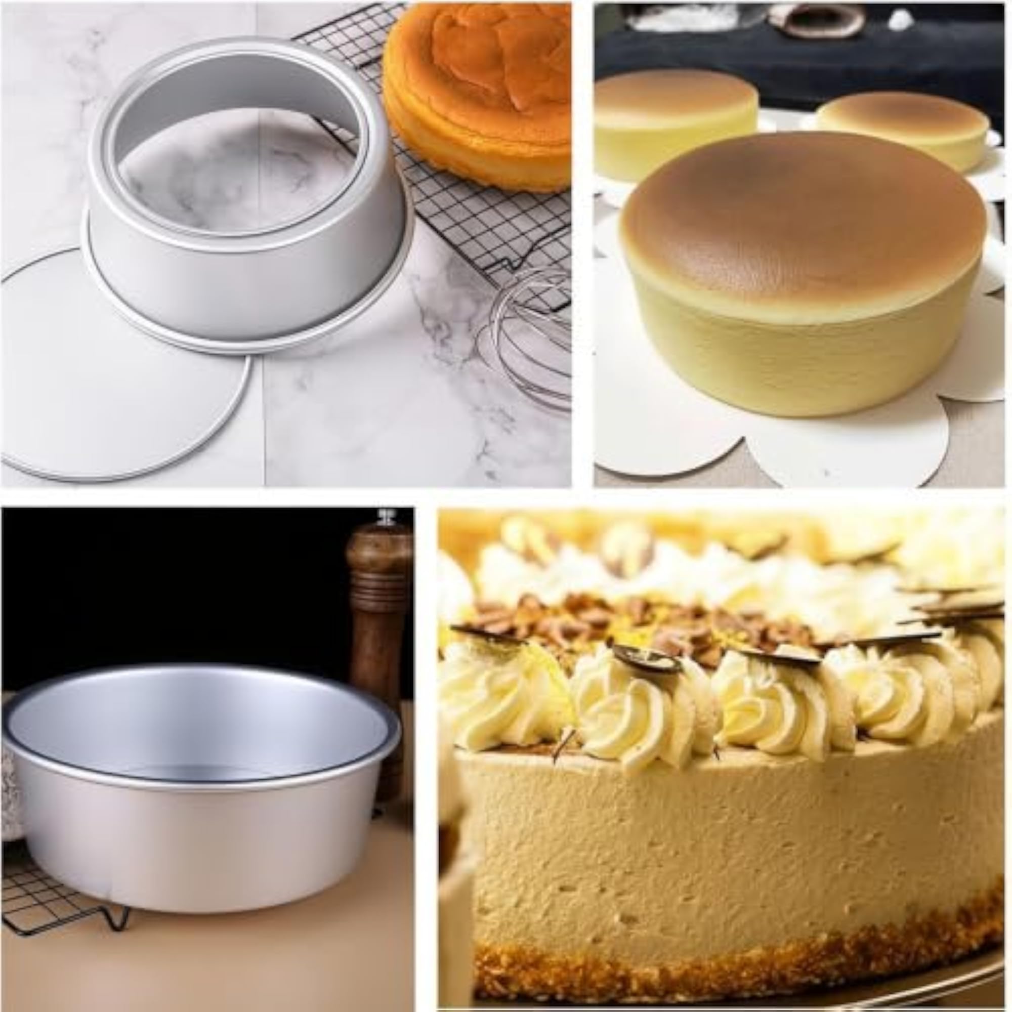 5-Pack Non-Stick Aluminum Cake Pans, 5 Inch