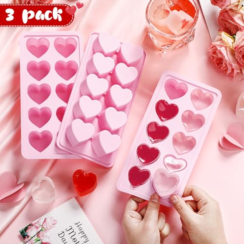 Hushee Pack de 3 Moldes para Hielo Forma Corazón de Silicona miniatura 5
