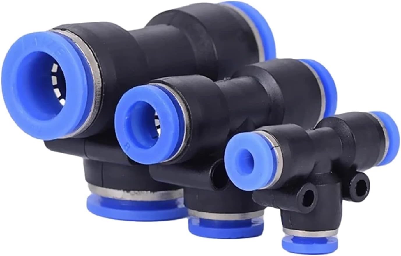 50/100/500PCS PE PEG Pneumatic Air Connector Quick Fitting Tee Reducer 3 Way T-shaped Plastic Pipe Hose Connector 4/6/8/10/12mm(PEG 6-4,1000 PCS)